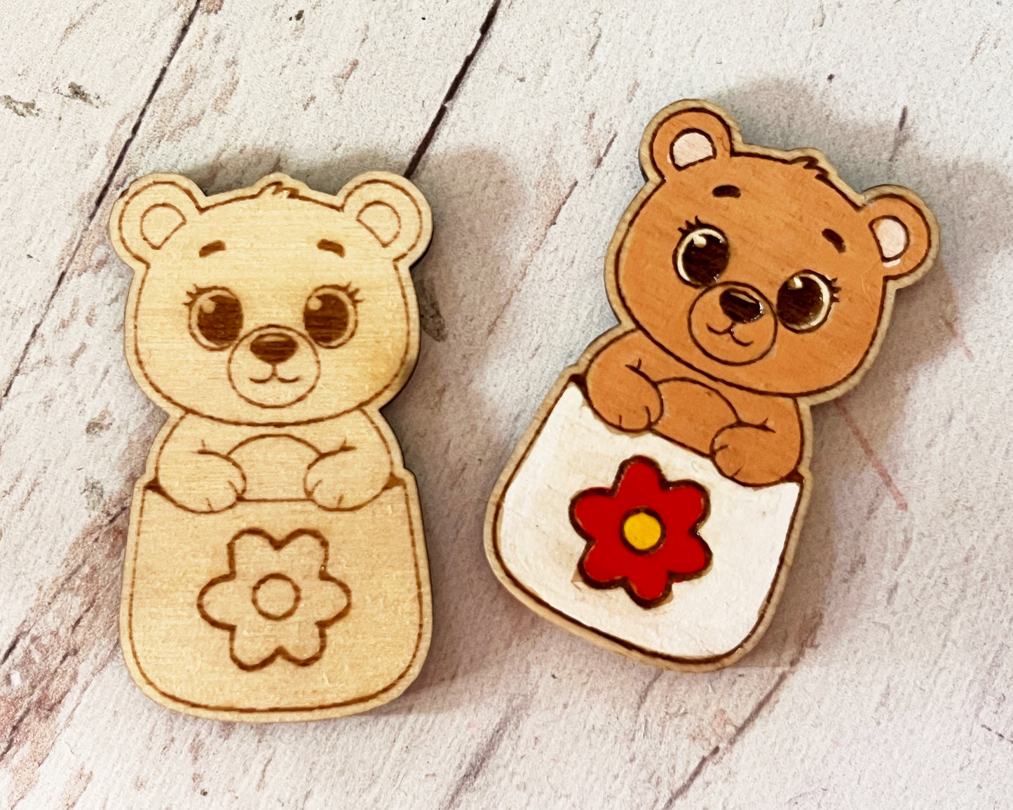 Painted Pocket Hug Token — Handmade Wooden Animal Keepsake
