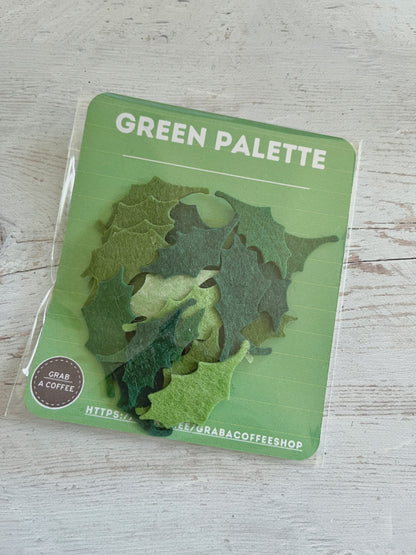 Big leaf die-cut pack, Tiny felt leaves Mix
