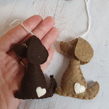 Felt dog ornament, Labrador