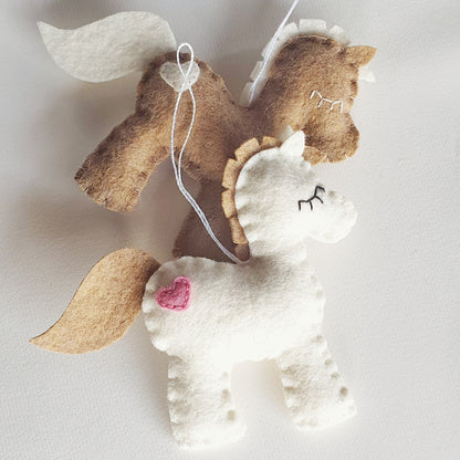 Felt pony decoration - horse ornaments