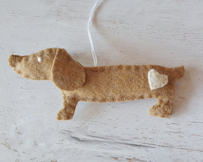 Felt dog ornament, Wiener-Dog, Dachshund