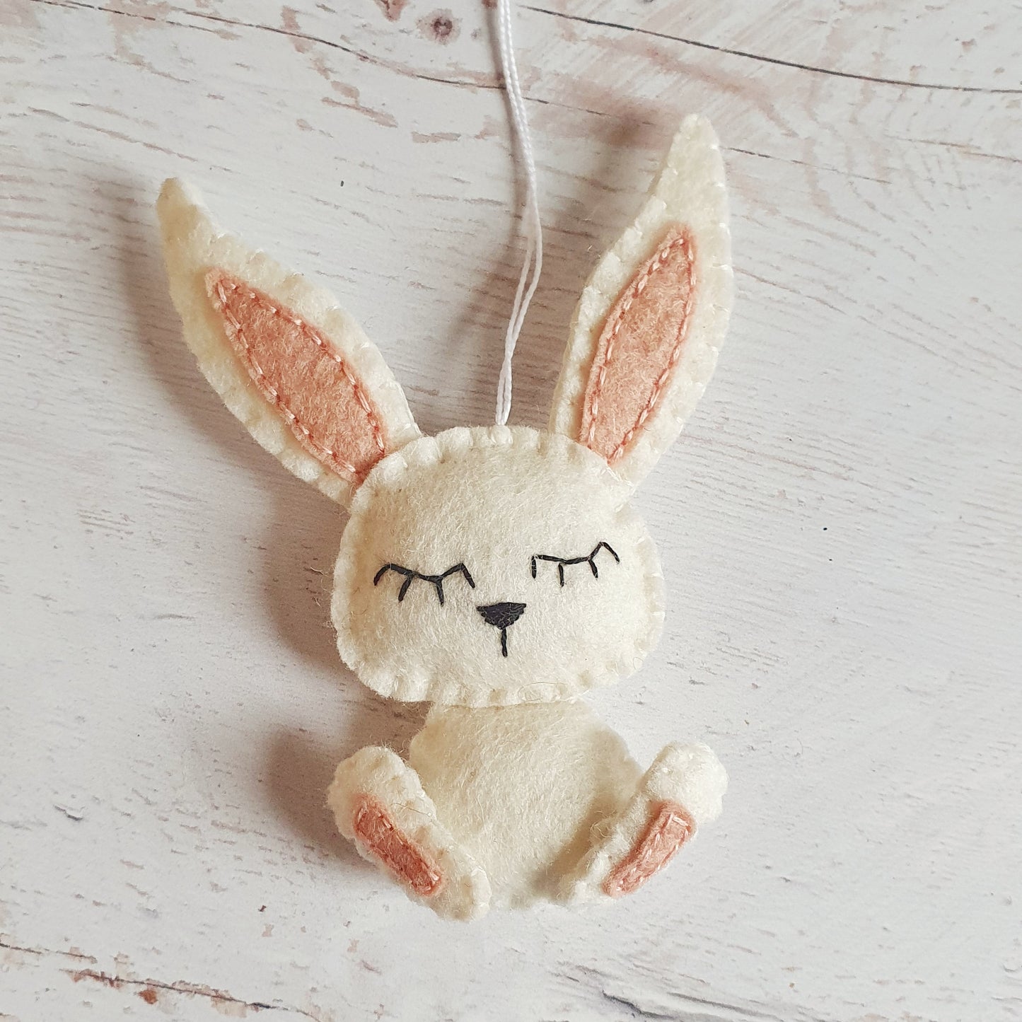 Handmade felt rabbit ornament