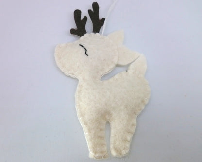 Felt deer ornament - woodland hanging animals from wool - Christmas creatures - home decor - nursery decoration for baby room