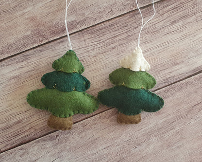 Christmas tree ornament - felt hanging decoration - Christmas/Housewarming home decor - hand embroidered - for x-mas
