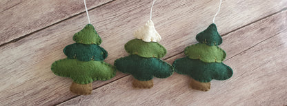 Christmas tree ornament - felt hanging decoration - Christmas/Housewarming home decor - hand embroidered - for x-mas