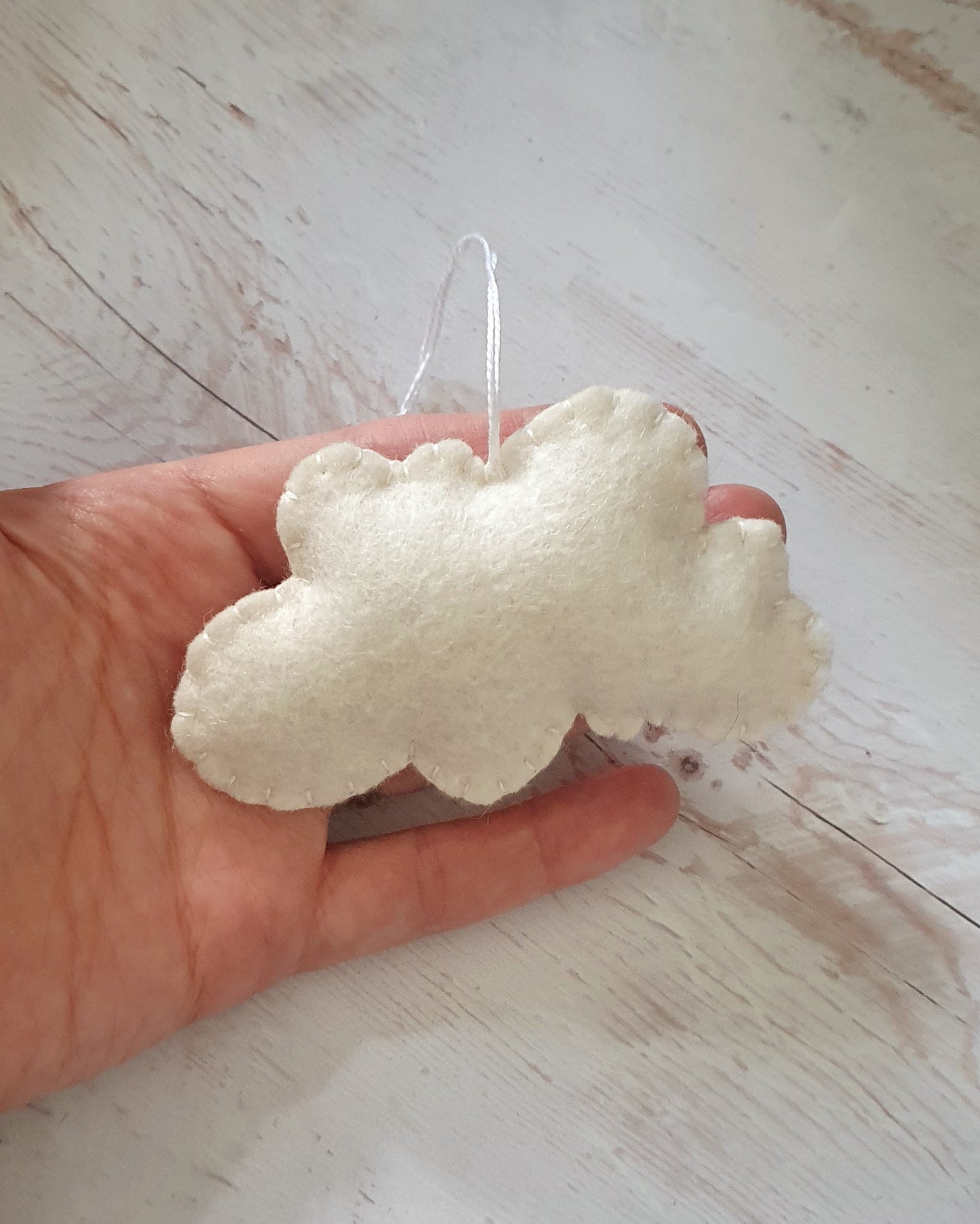 Felt cloud ornament, nursery cloud decoration, cloud wall hanging