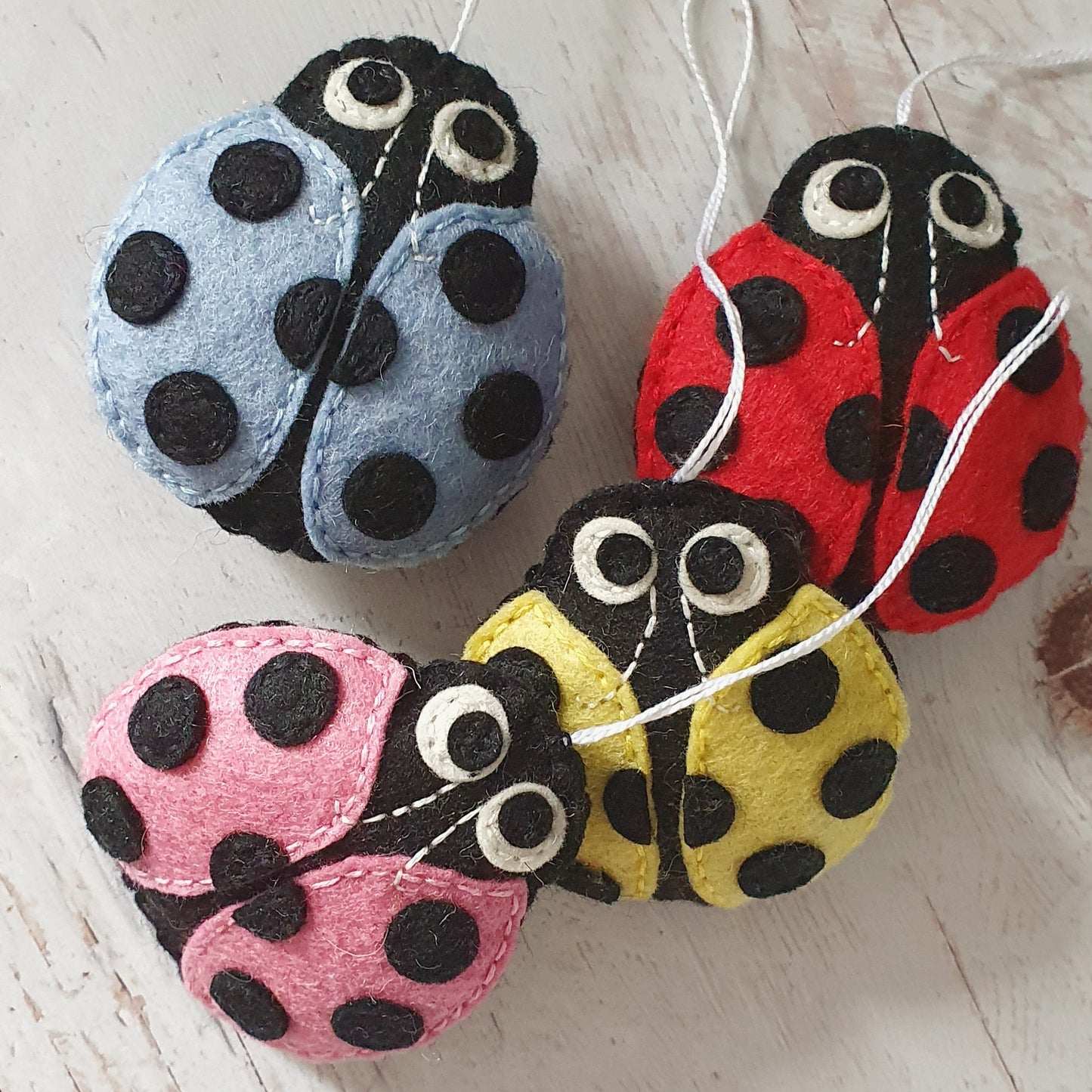 Ladybird hanging ornament, felt ladybug decoration