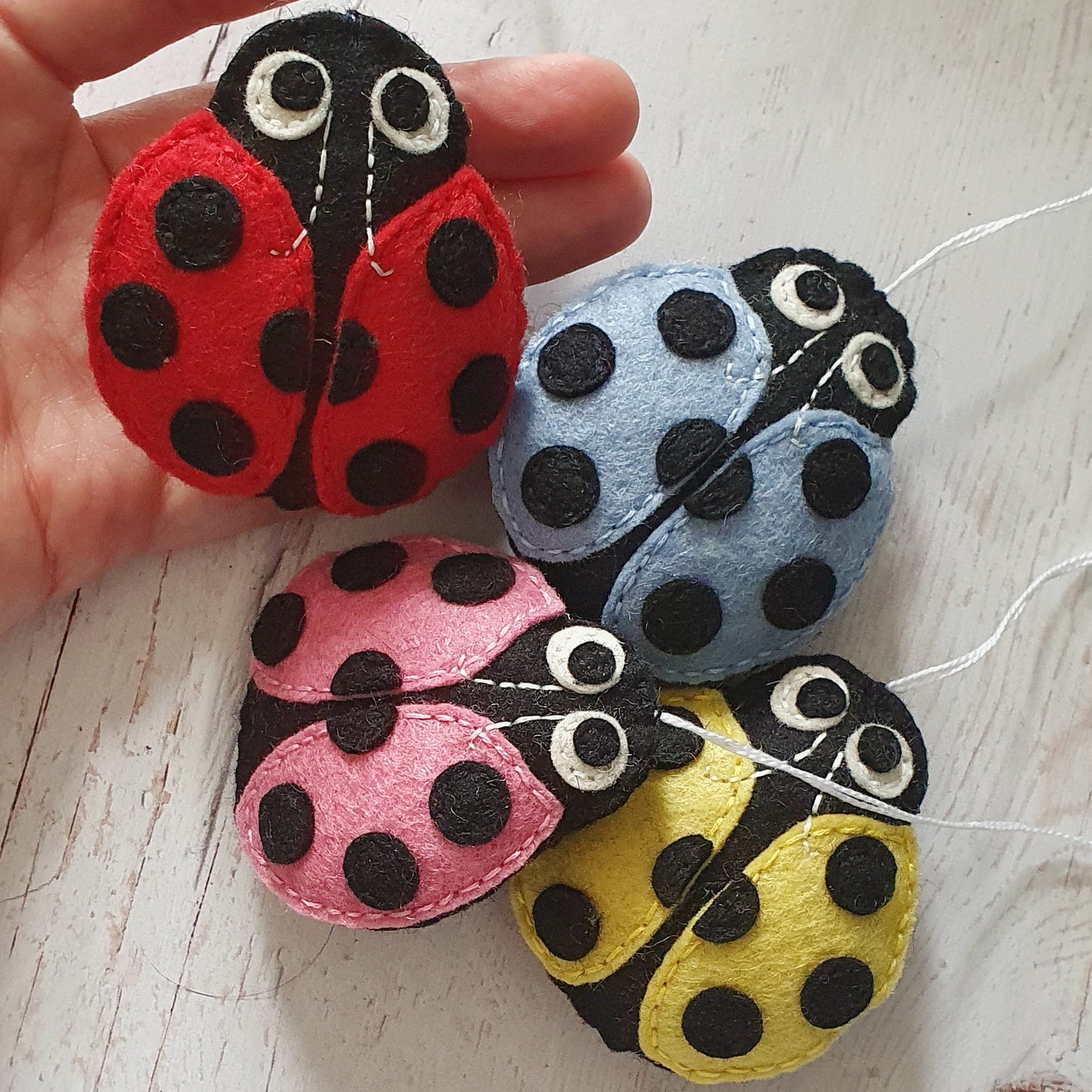 Ladybird hanging ornament, felt ladybug decoration