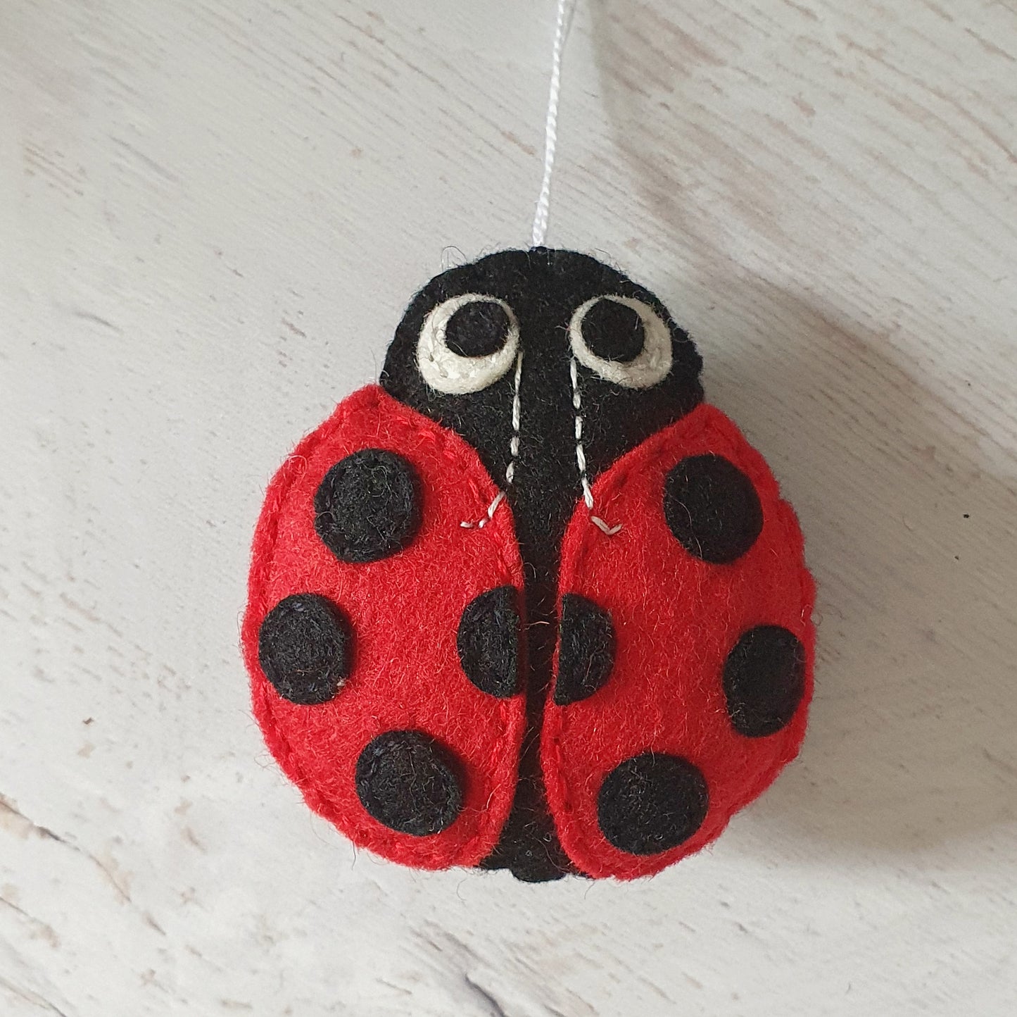 Ladybird hanging ornament, felt ladybug decoration