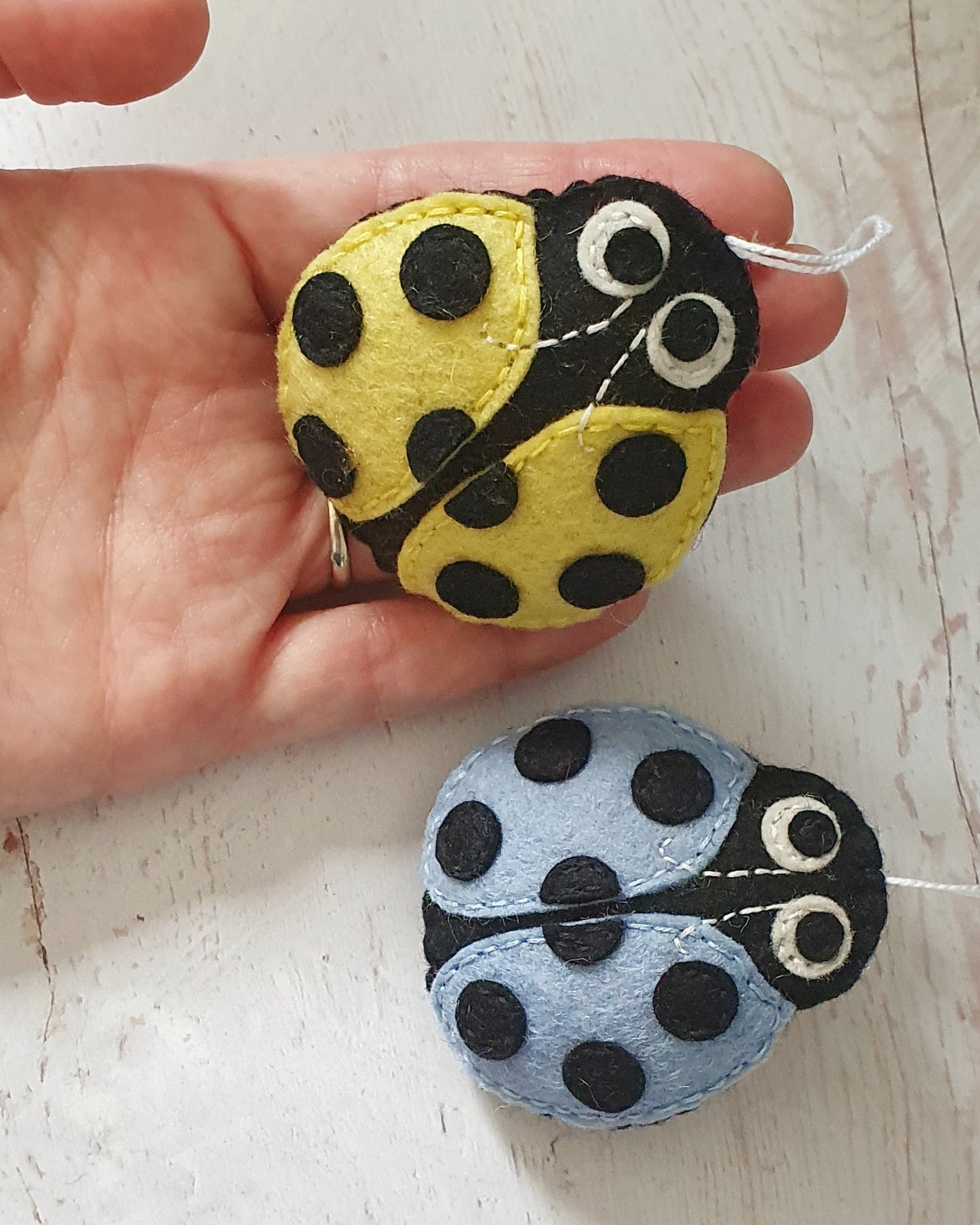 Ladybird hanging ornament, felt ladybug decoration