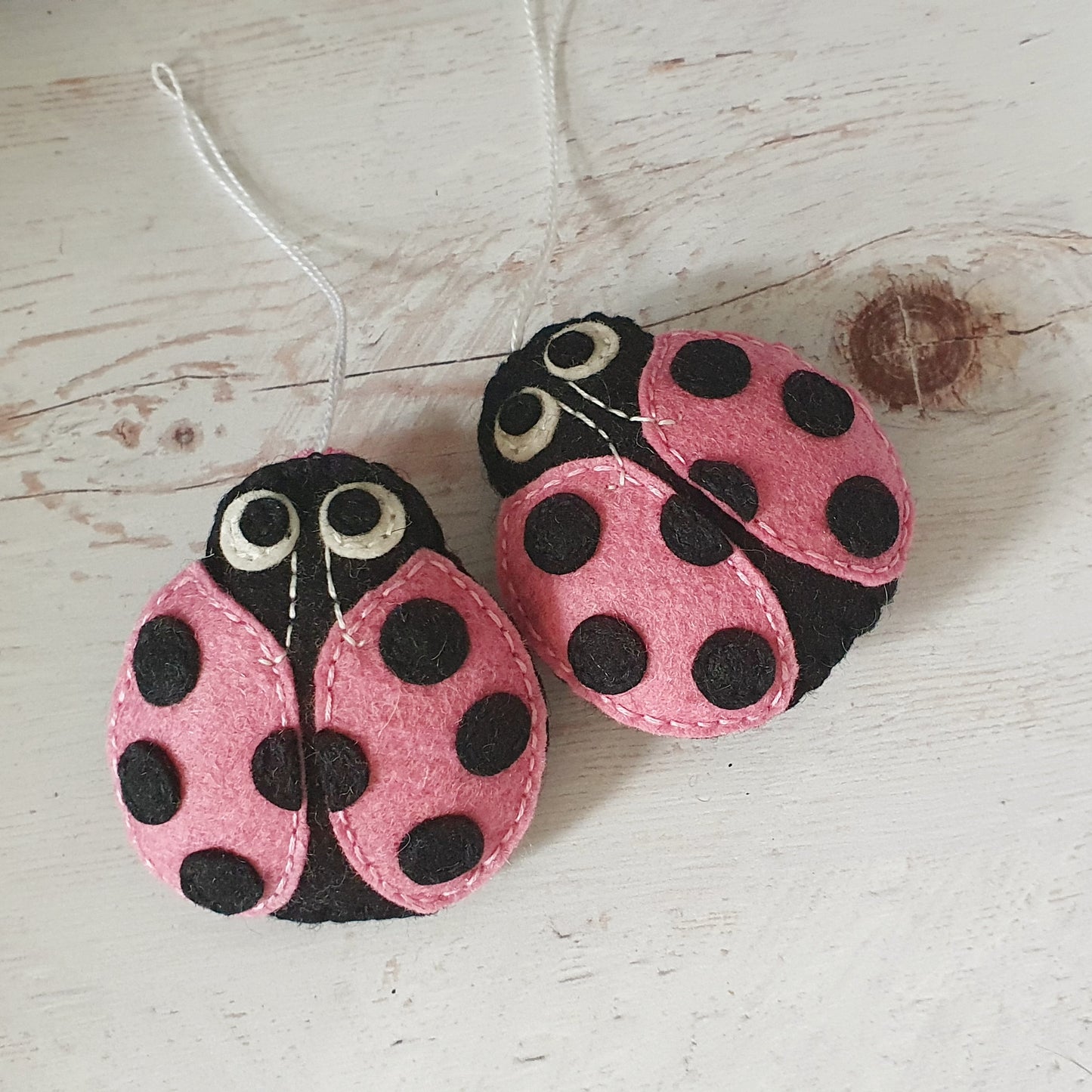 Ladybird hanging ornament, felt ladybug decoration
