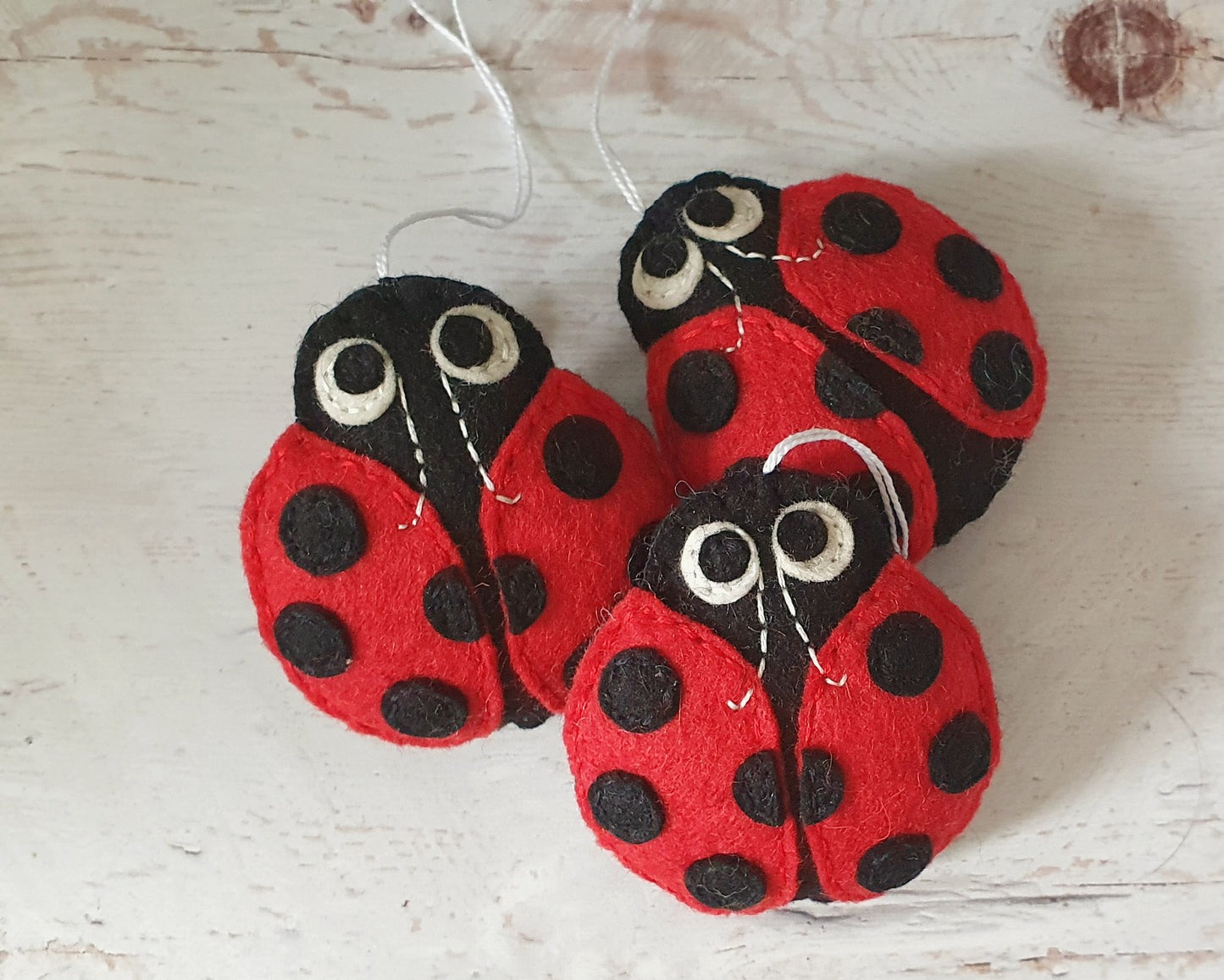 Ladybird hanging ornament, felt ladybug decoration