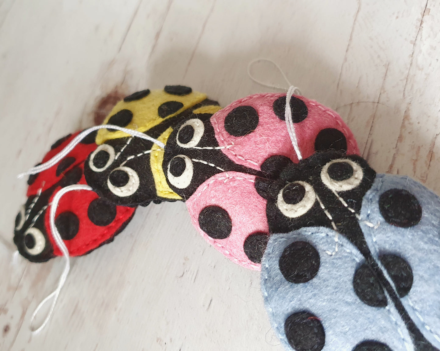 Ladybird hanging ornament, felt ladybug decoration