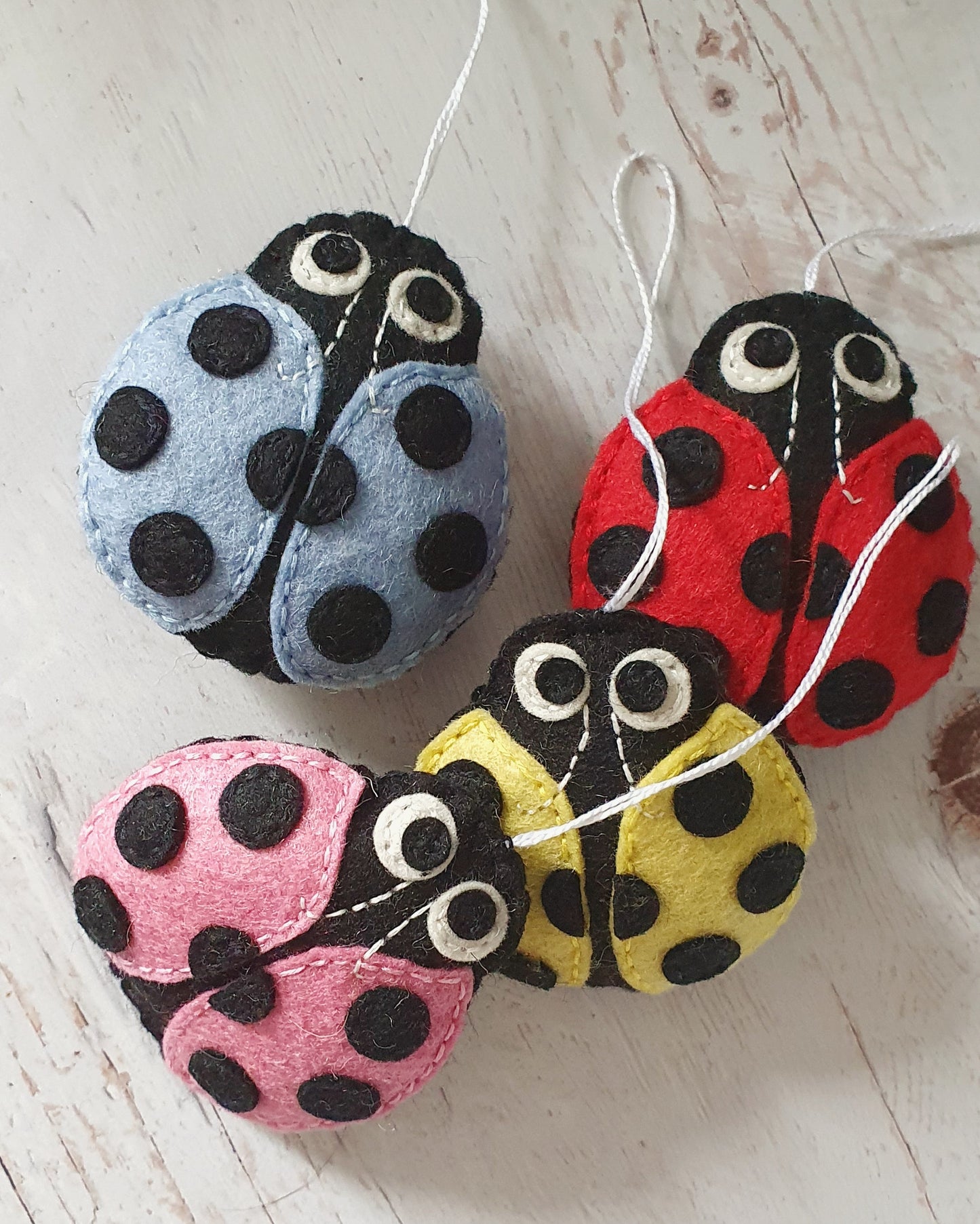 Ladybird hanging ornament, felt ladybug decoration