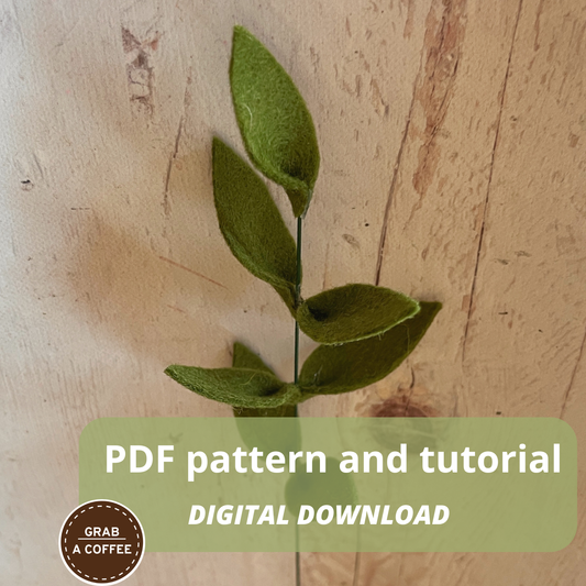 DIY Felt Willow Leaf Stem Pattern PDF – No-Sew Easy Tutorial – Handmade Greenery for Home Décor