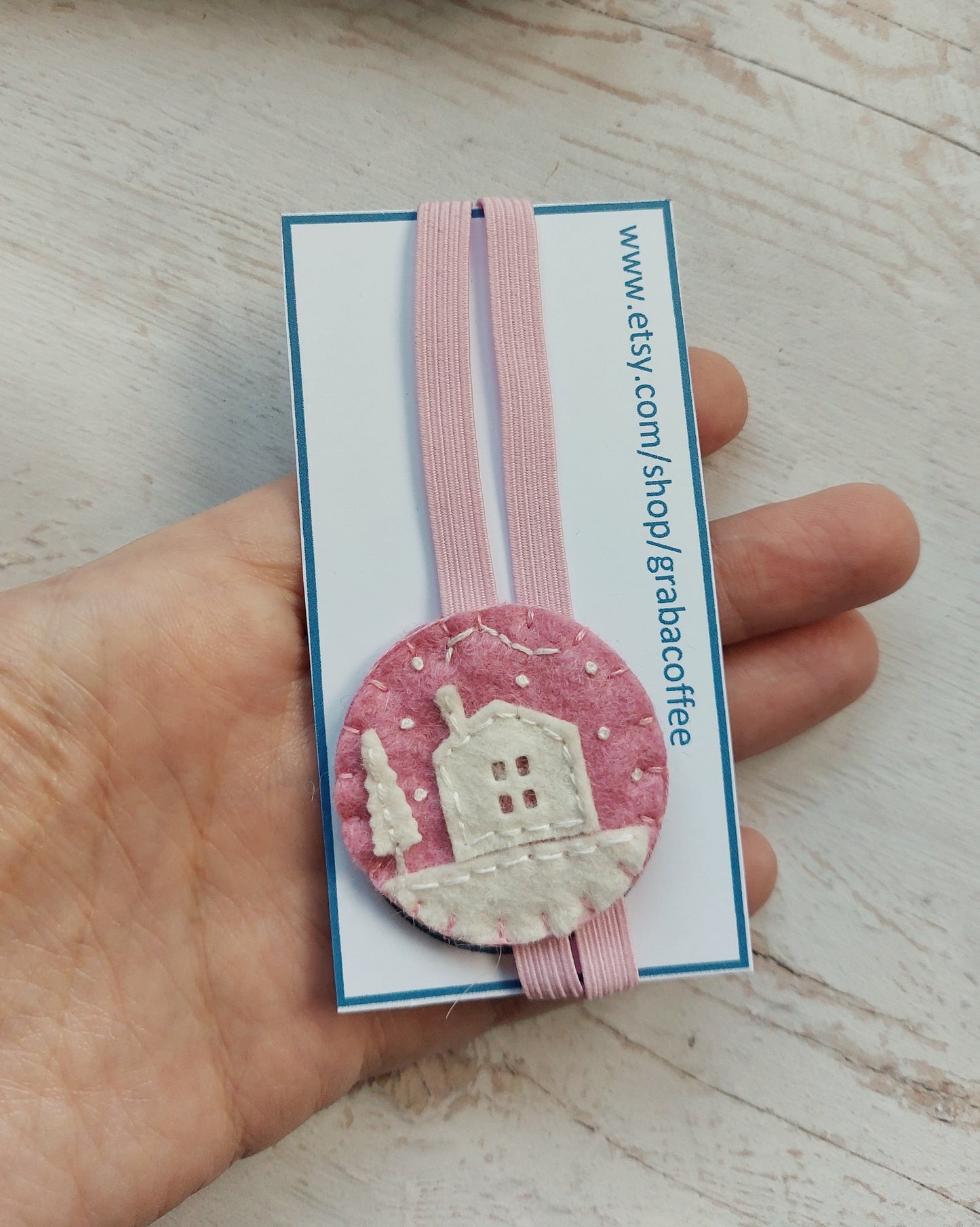 Felt bookmark with elastic ribbon - A5 planner band