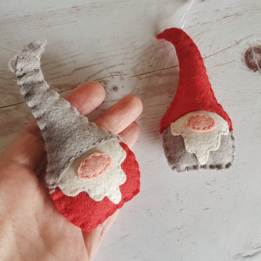 Elves - Felt gnome ornament - Christmas elf nordic decoration