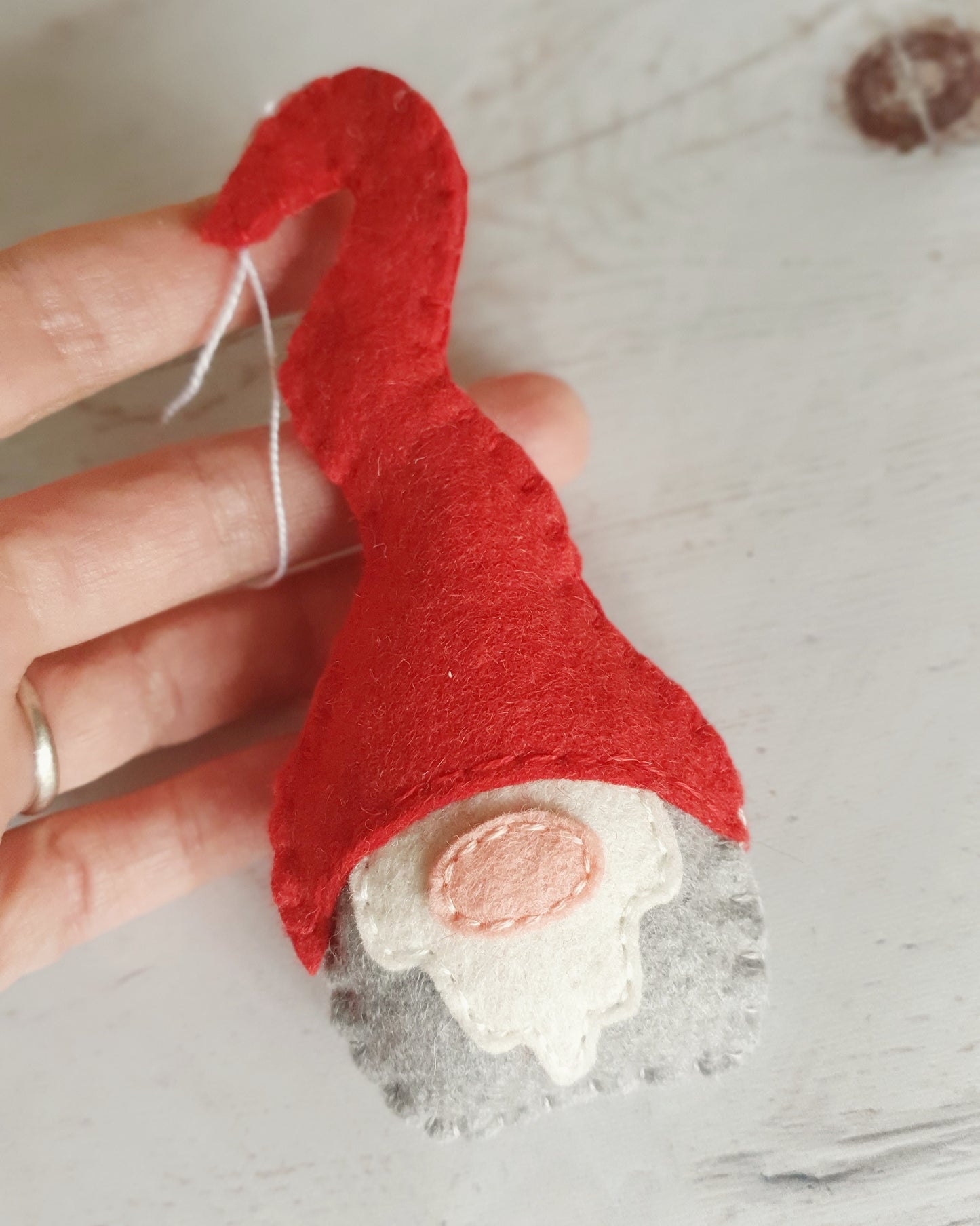 Wool Felt gnome ornament, nordic decoration, scandinavian elves