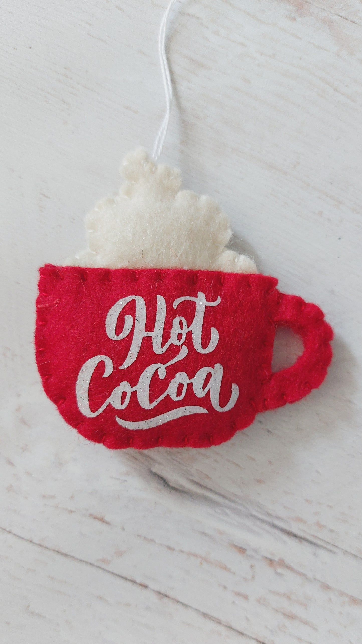 Felt hot cocoa cup - winter wonderland, Christmas decoration