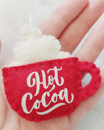 Felt hot cocoa cup - winter wonderland, Christmas decoration