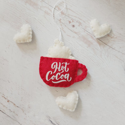 Felt hot cocoa cup - winter wonderland, Christmas decoration