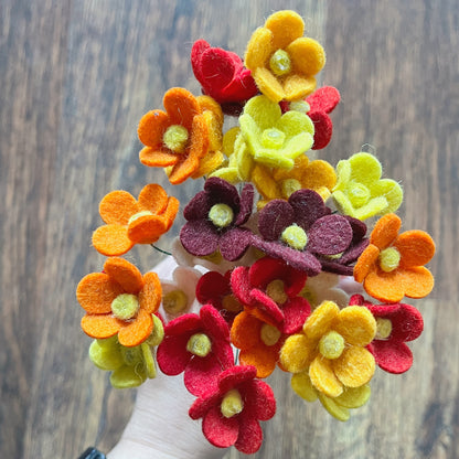 Felt Flowers - Minimalist filler Stems - set of 5 - choose your color pack