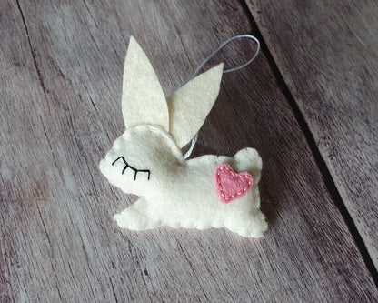 Felt bunny ornament, Easter treats, Spring ornaments
