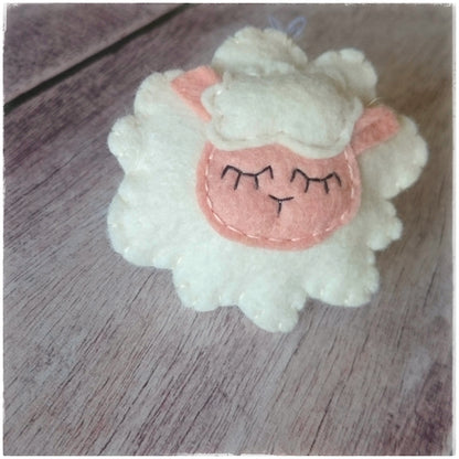 Sleepy Sheep ornament - felt lamb Christmas decor