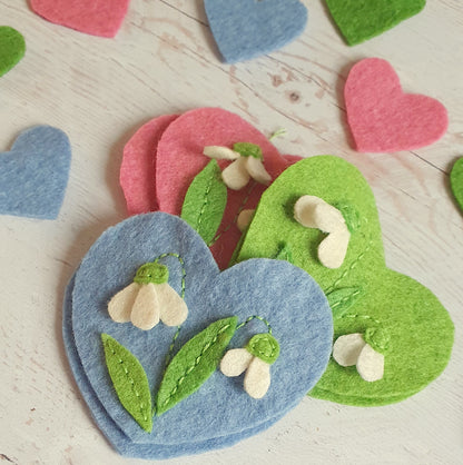 Snowdrop heart ornament