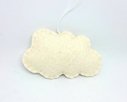 Felt cloud ornament, nursery cloud decoration, cloud wall hanging