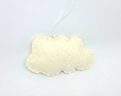 Felt cloud ornament, nursery cloud decoration, cloud wall hanging