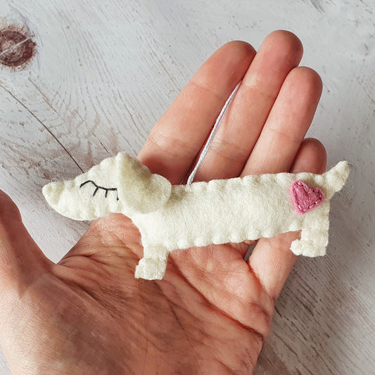 Felt dog ornament, Wiener-Dog, Dachshund