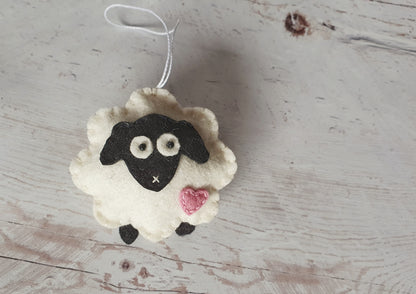 Felt sheep ornament - black sheep