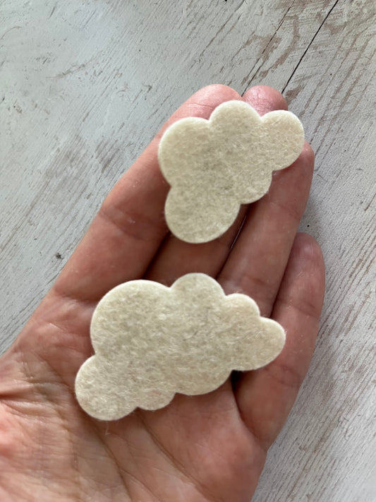 Felt clouds die-cut pack, felt shape Mix, set of 25