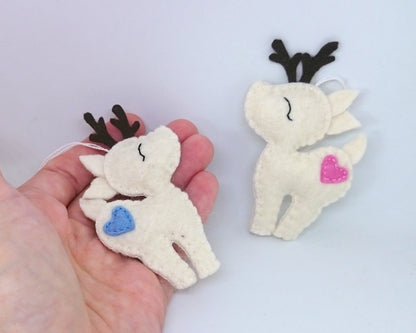 Felt deer ornament - woodland hanging animals from wool - Christmas creatures - home decor - nursery decoration for baby room