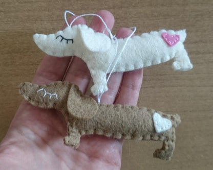 Felt dog ornament, Wiener-Dog, Dachshund