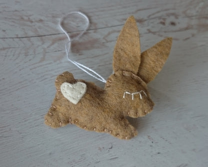 Felt bunny ornament, Easter treats, Spring ornaments