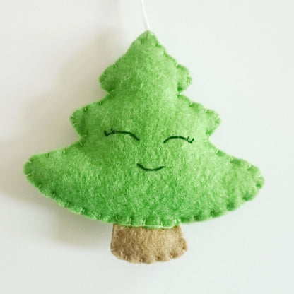 Felt Christmas tree ornament decor handmade winter gift for her home eco-friendly kawaii Xmas decoration