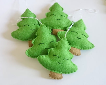 Felt Christmas tree ornament decor handmade winter gift for her home eco-friendly kawaii Xmas decoration