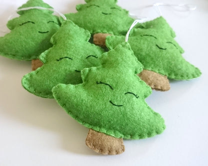 Felt Christmas tree ornament decor handmade winter gift for her home eco-friendly kawaii Xmas decoration